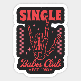 Single Babes Club Skeleton Red Sticker